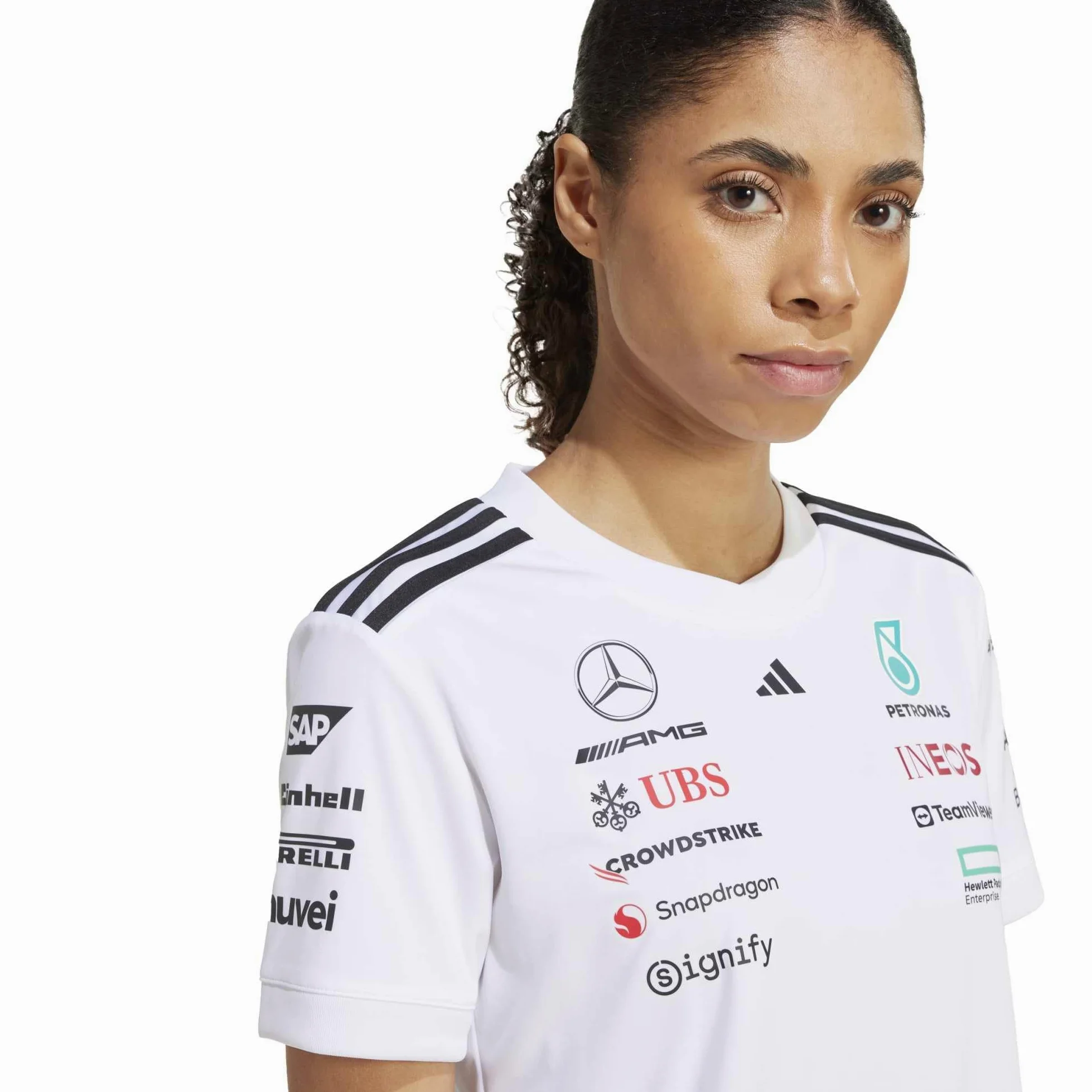 adidas Mercedes - Amg Petronas Formula One Team Driver Jersey White Women Camiseta (Manga Corta) Mujer (Pack de 1)