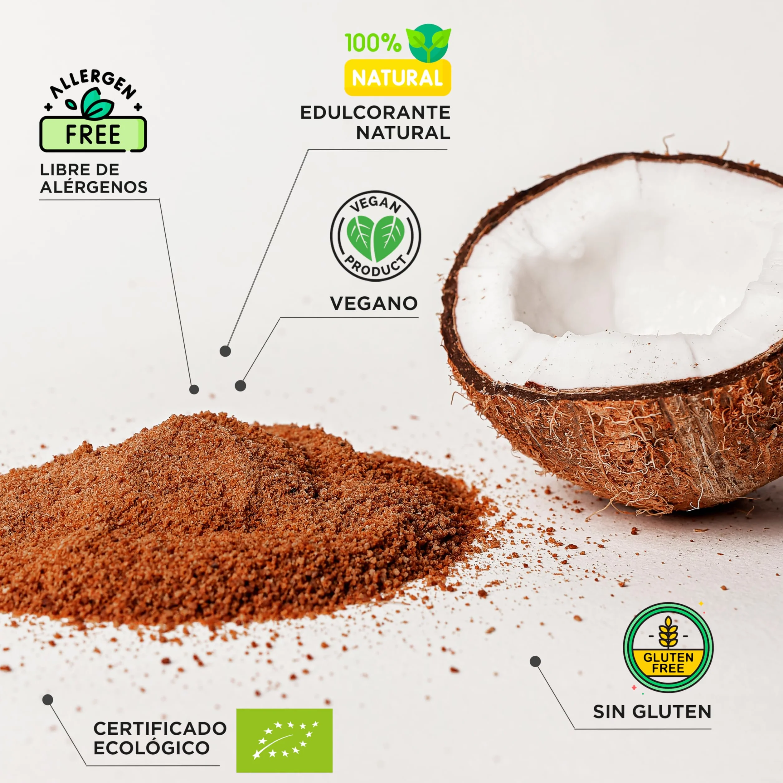 DRASANVI SUPERALIMENTO AZÚCAR DE COCO CERTIFICADO BIO - Bajo Índice Glucémico - 300g