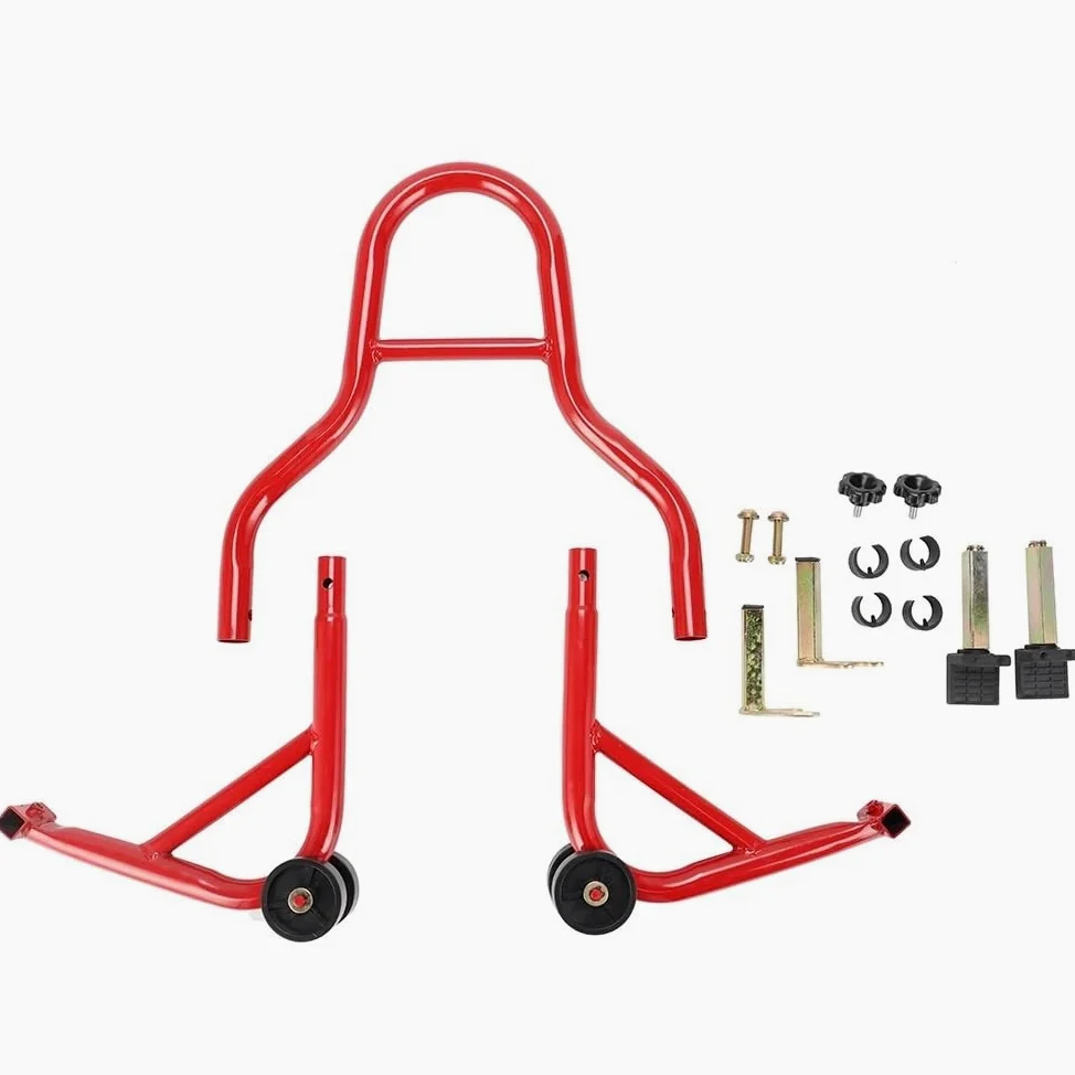 Soporte estacionamiento Moto​ Elevador De Caballete para Motocicleta 850 Libras, Delantero Y Trasero, Soporte para Ruedas Delanteras Traseras