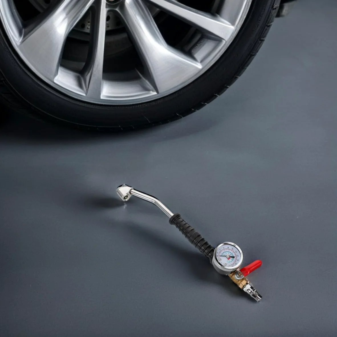 Happyyami Manómetro de Presión para Neumáticos Boquilla Codo y Adaptador, 2 Piezas para Inflar Ruedas de Camión, Coche y Rv Control Preciso de Presión en Talleres y Garajes