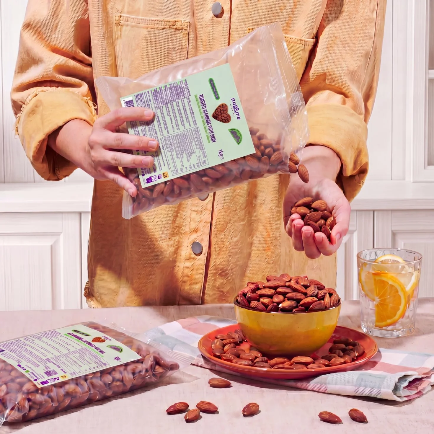 nut&me Almendras tostadas sin sal 1kg Sin gluten Keto Frutos secos Proteina vegana