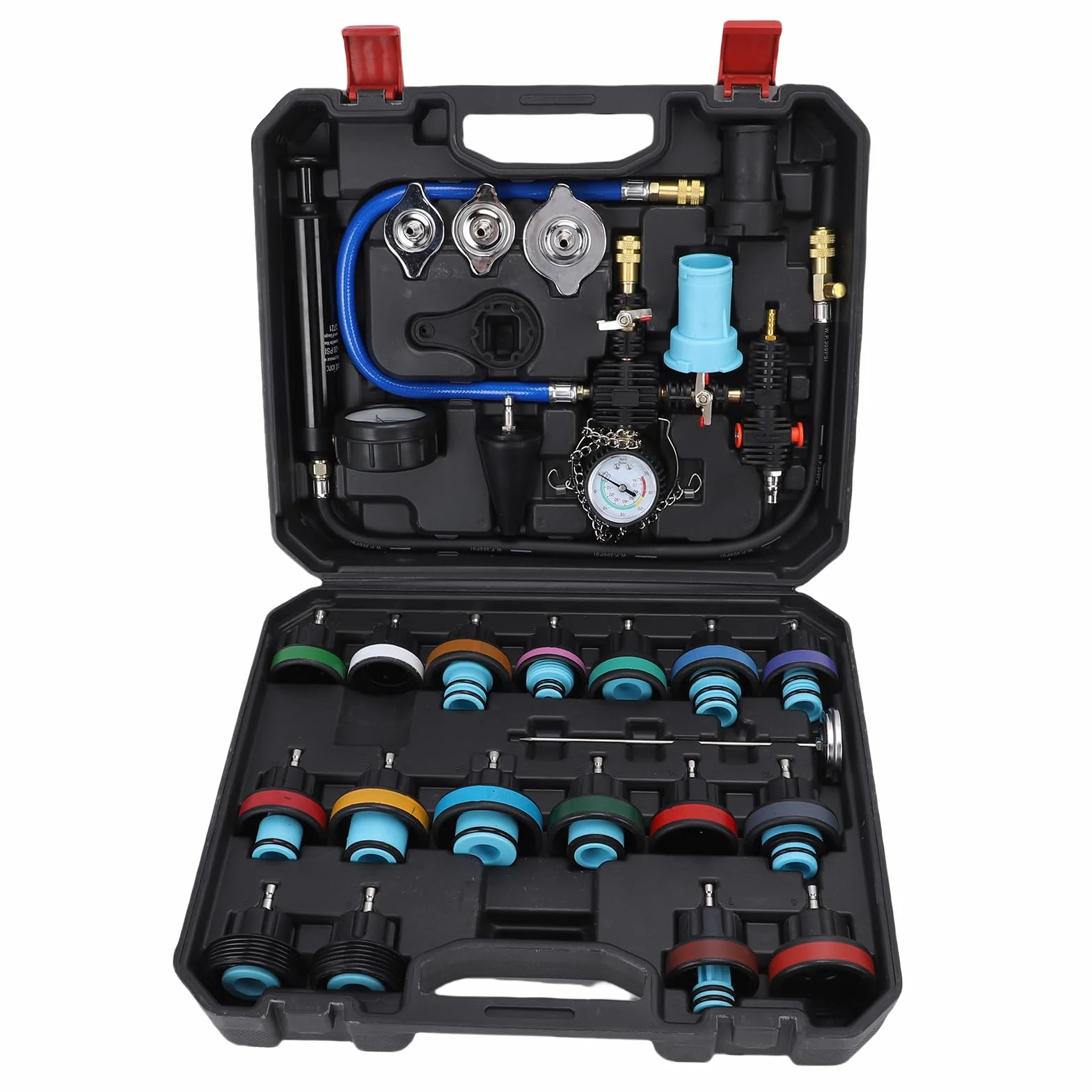 Kit de Prueba de Presión de Refrigerante, Kit de Probador de Presión de Radiador Universal de Refrigerante Multifuncional Kit de Probador de Presión de Enfriamiento para de