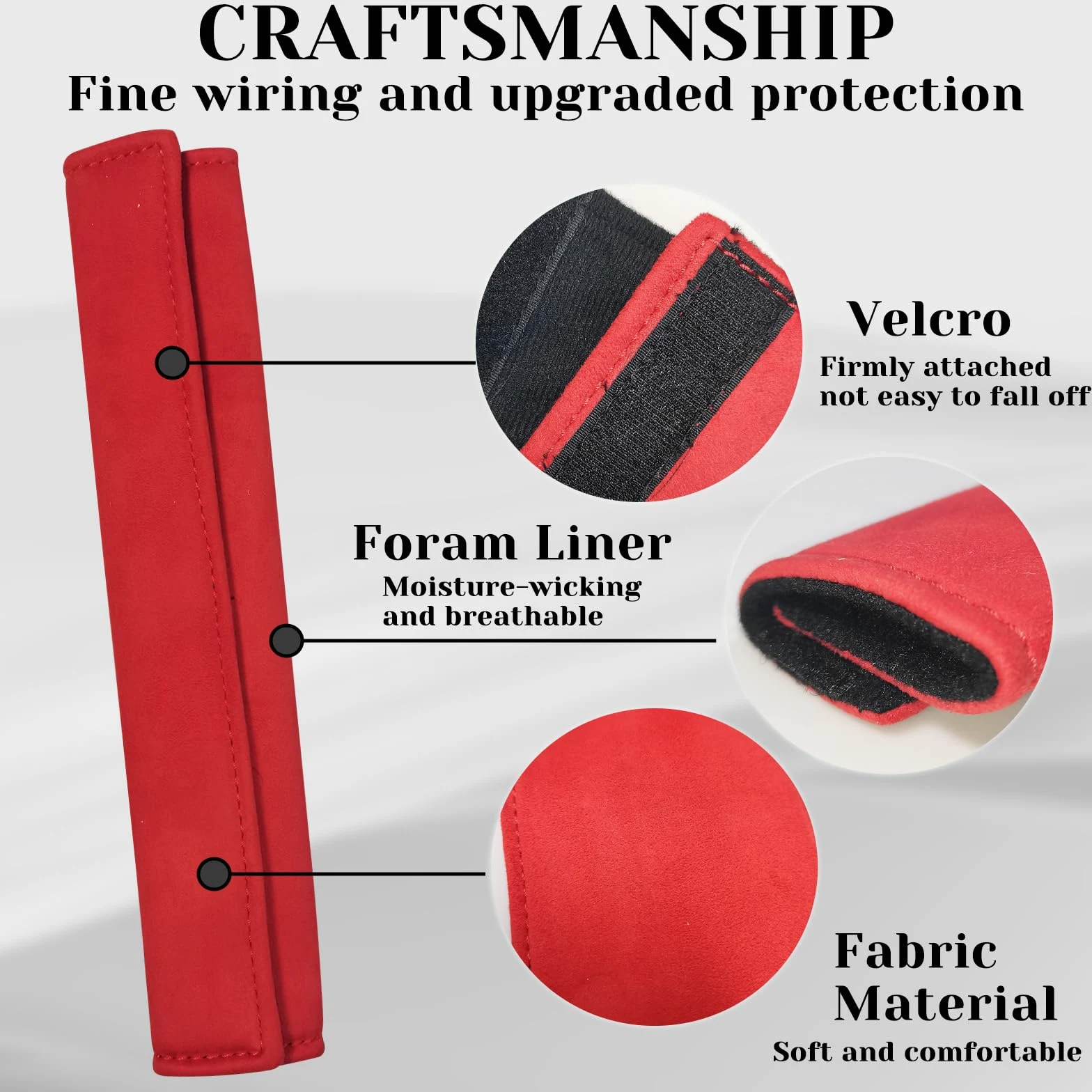Paquete de 2 almohadillas universales para cinturón de seguridad de coche, funda suave para cinturón de seguridad para hombro, almohadilla para cuello, protector de correa de seguridad para