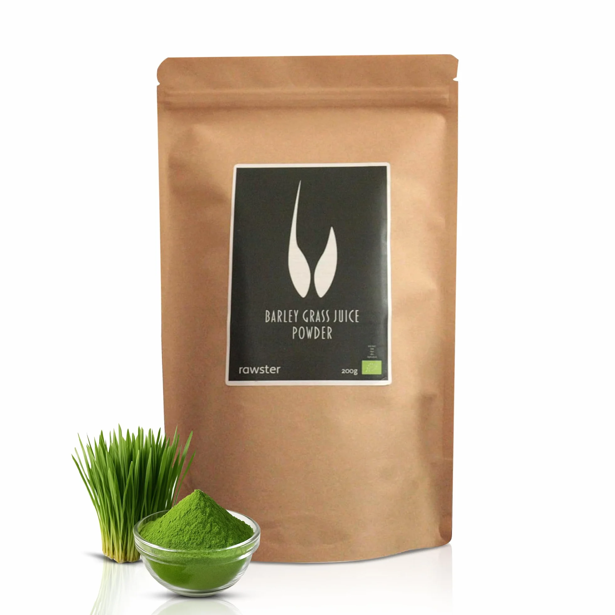 Organic Barley Grass Juice Powder 200 g Certified Premium 100% Soluble Alkaline