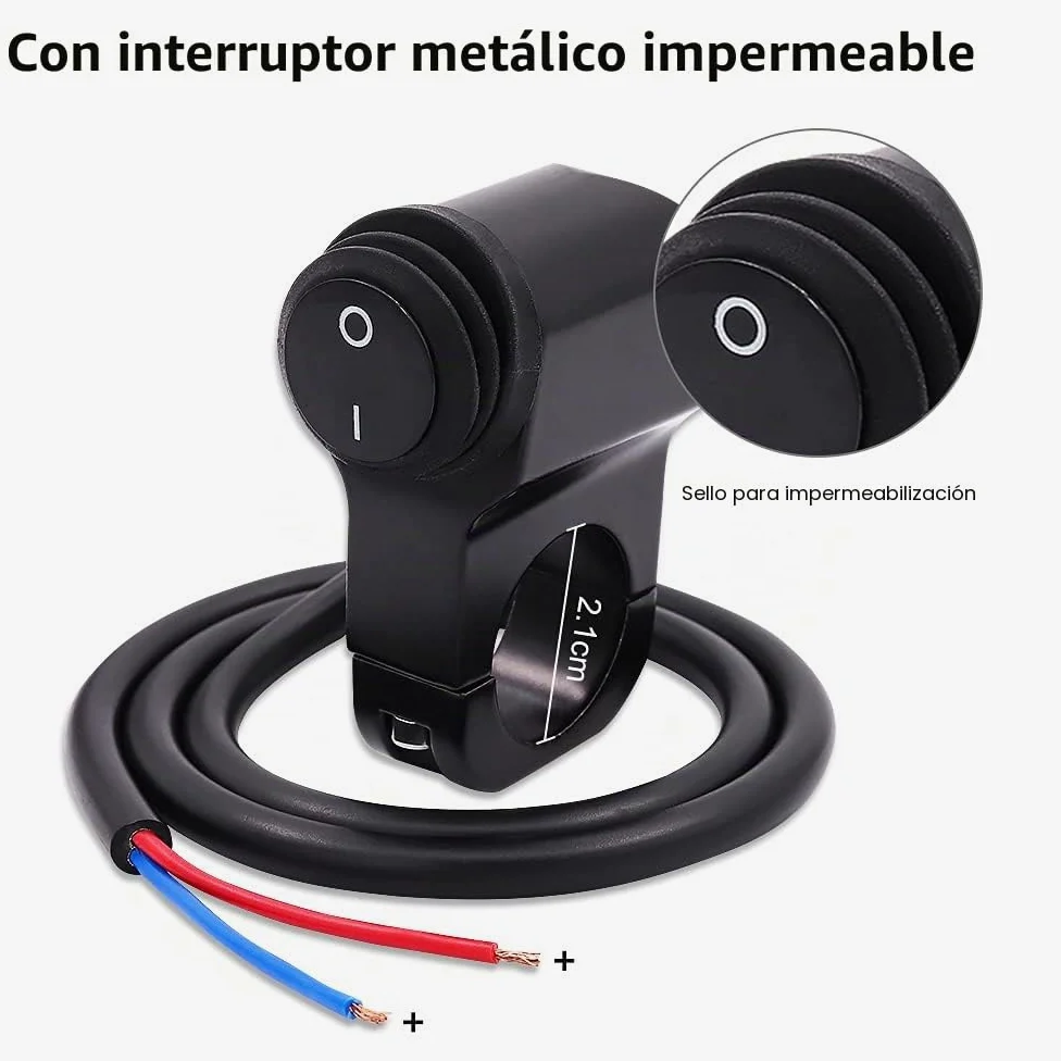 Biqing 2PCS Faros Auxiliares para Moto Focos Delanteros Con Interruptor Impermeable,12V 24V Motocicleta Luces Antiniebla Delanteras Adicionales para Motocicletas Bicicletas Coches Camiones