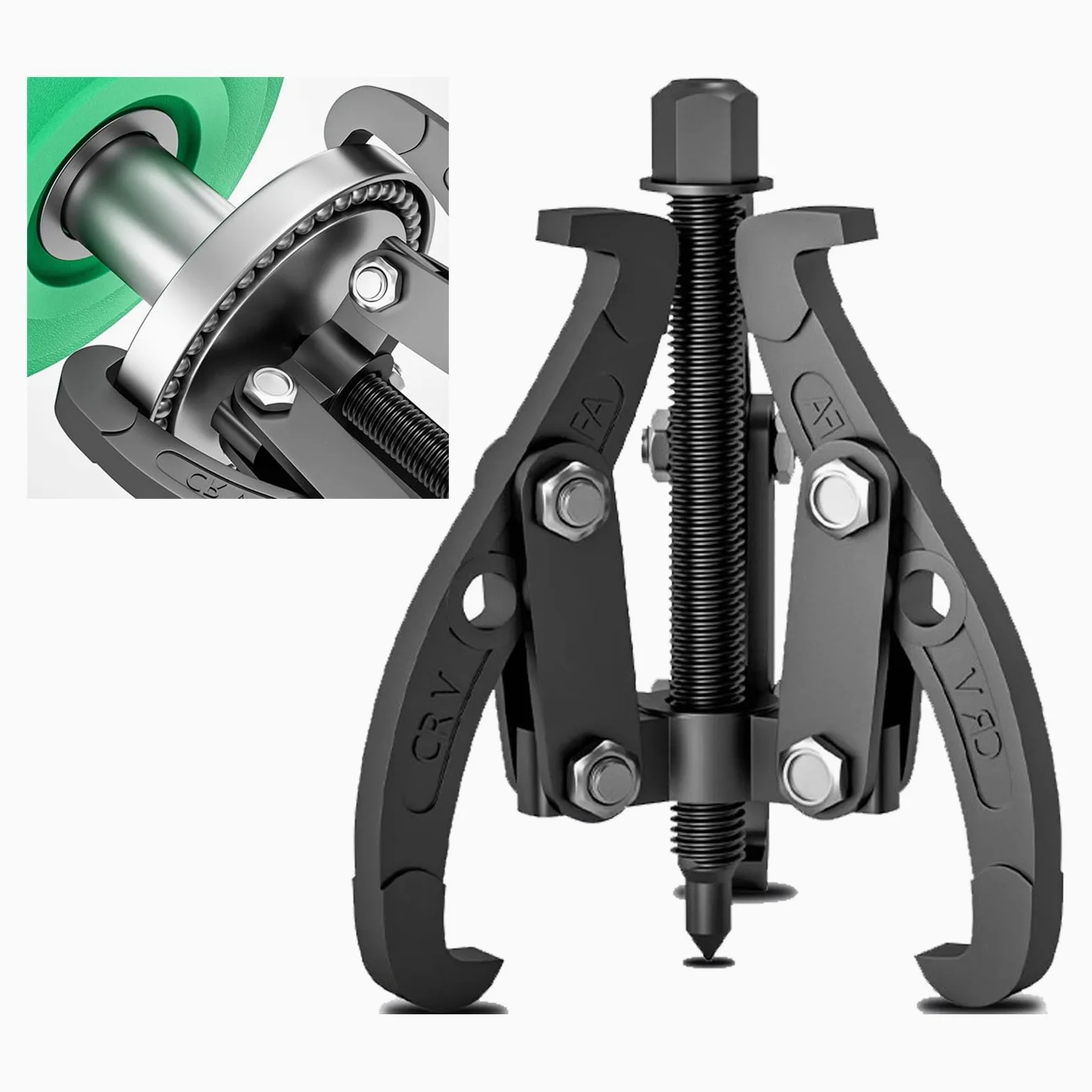 Juego de extractor de rodamientos, herramienta multifuncional de 2 o 3 mordazas para extracción de poleas, engranajes, rodamientos y volantes