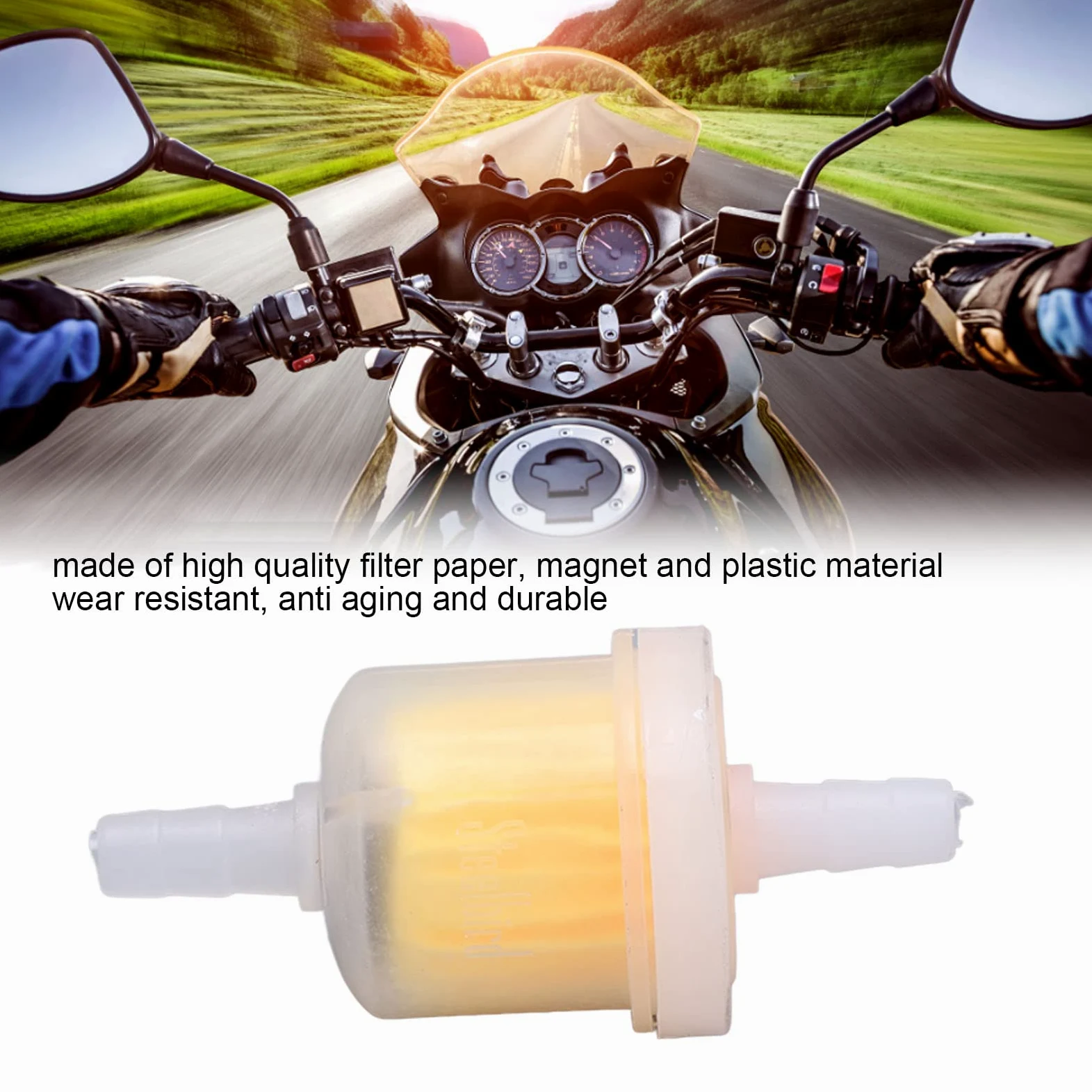 Filtro de Combustible para 10 Piezas Filtro de Combustible en línea Universal Filtro de Combustible de Alta eficiencia para Motocicletas Dirt Bikes ATV Filtro de Combustible