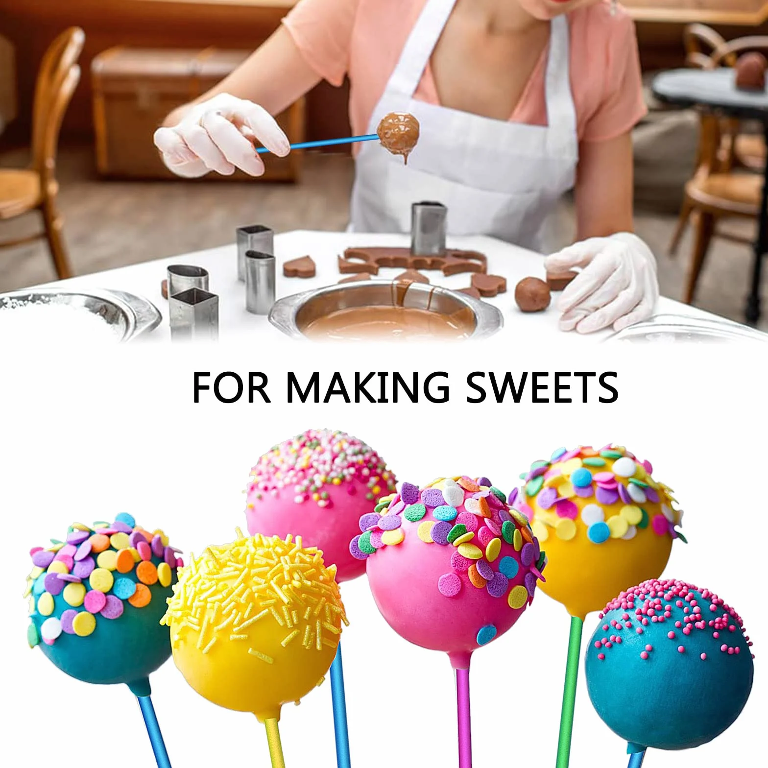 Palitos Lollipop 15 cm Cake Pop - Palos para Repostería, Pasteles y Chocolates