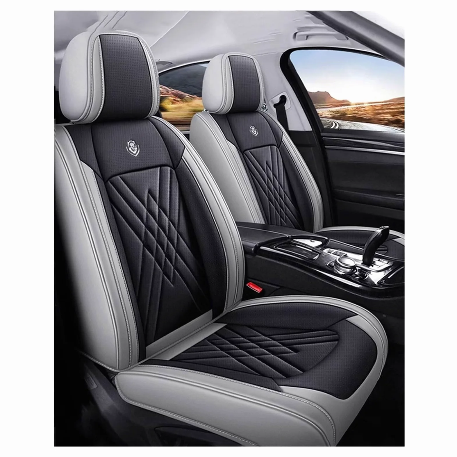 Fundas Asientos Coche para Toyota C-HR CHR Hybrid C-HR EV 2016-2024 5 plazas, Universal Juegos De Cubreasientos Delanteros Y Traseros Funda Asiento Protector Impermeable Cómodo Interior(A)