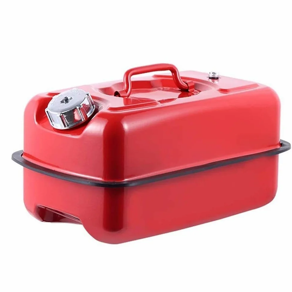 Bidón de Gasolina de Metálico Recipientes gasoli Tanque de Combustible Horizontal de 5L-20L, Lata de Gasolina de Metal Rojo, contenedor de Gasolina de Respaldo portátil - for Motocicleta SUV ATV Dirt
