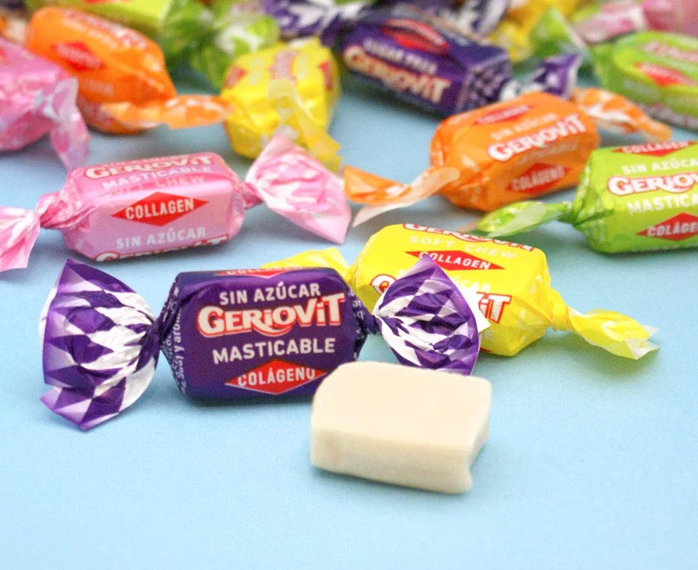 Geriovit masticable sin azúcar de frutas ácidas con colágeno 1 kg