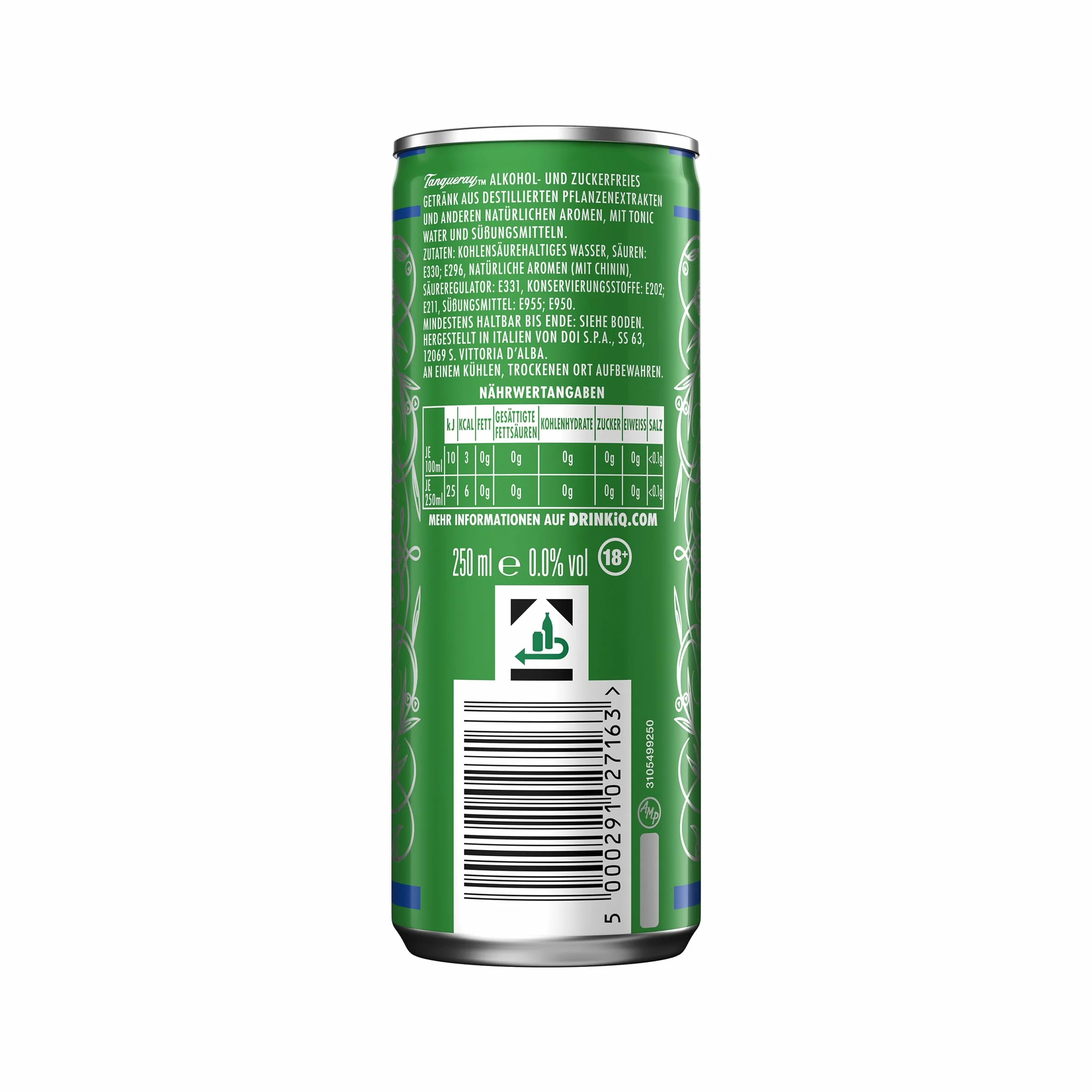 Tanqueray Ginebras 00 y Tonic 250 ml x 12