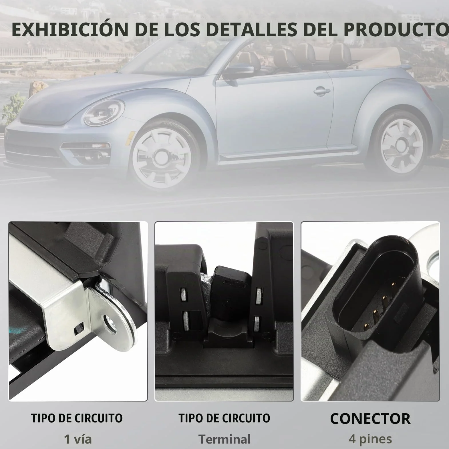 Cerradura Puerta para Seat Leon,Cerradura Puertade Maletero Trasero Portón Seguro Pestillo 5M0827505E para Ibiza Golf MK5 MK6 TIGUAN Altea Leon Toledo 1K6827505E