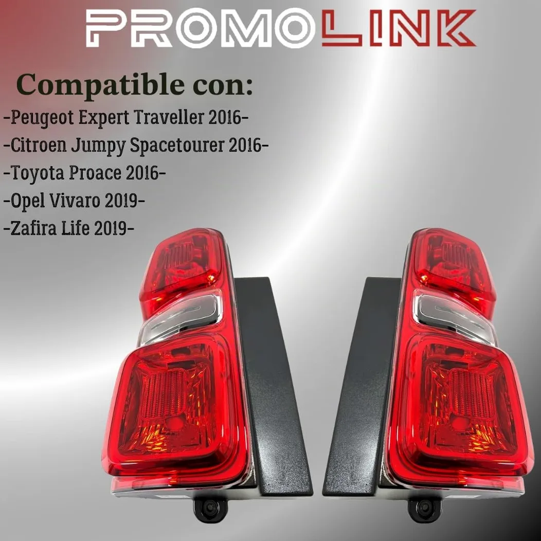 2 faros traseros traseros izquierda derecha compatible con Peugeot Expert Citroen Jumpy Toyota Proace Vivaro con certificado E 9808243080 9808243180