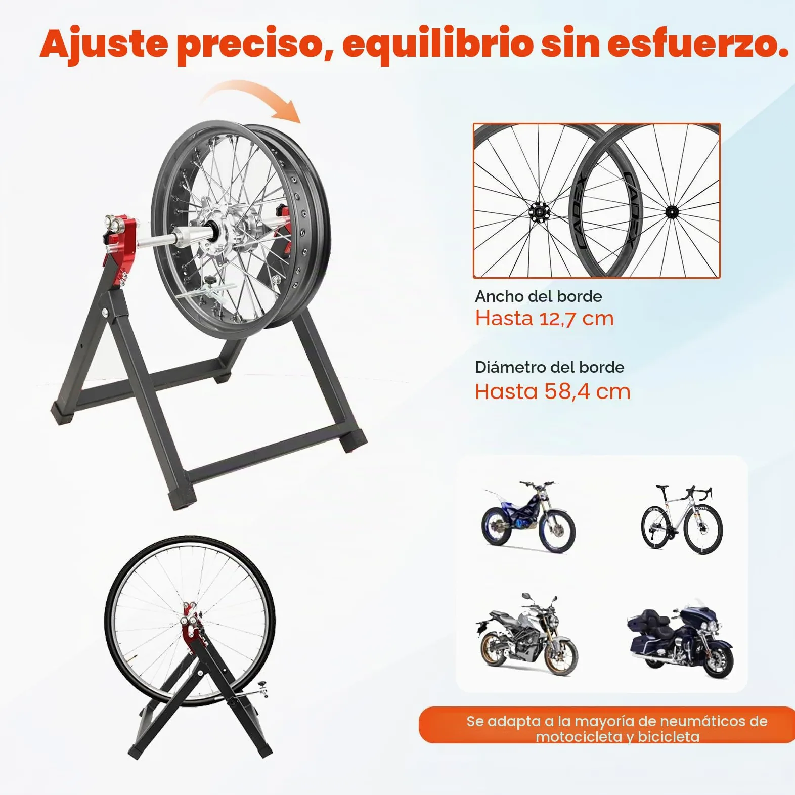 Equilibrador de Ruedas de Motocicleta, Soporte de Equilibrio de Ruedas de Acero, Manual Plegable para Ruedas de Motocicleta Herramientas Portátiles para Balanceador de Ruedas