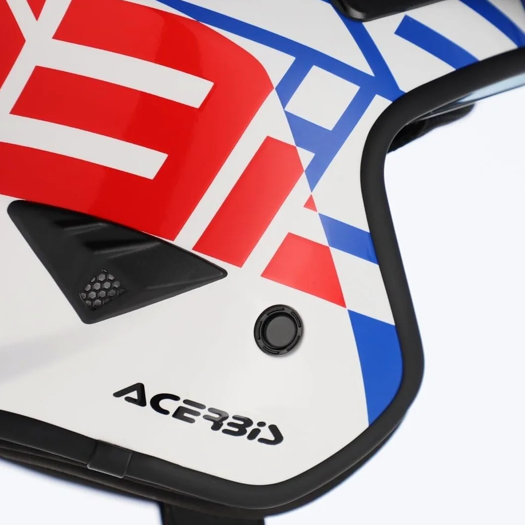 Acerbis Casco Jet Aria Graphic, Naranja flú/Negro, Talla S