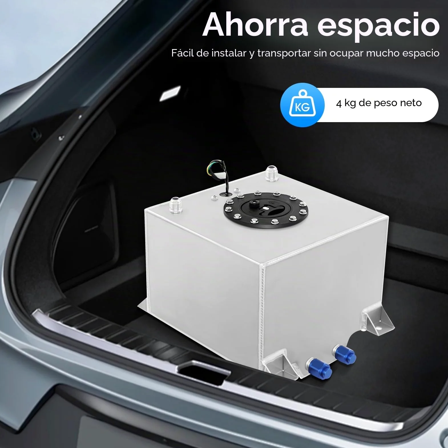 Depósito de combustible de 20 L, de aluminio, con sensor de nivel de aceite, capacidad de depósito de gasolina para automóviles, camiones y todoterrenos