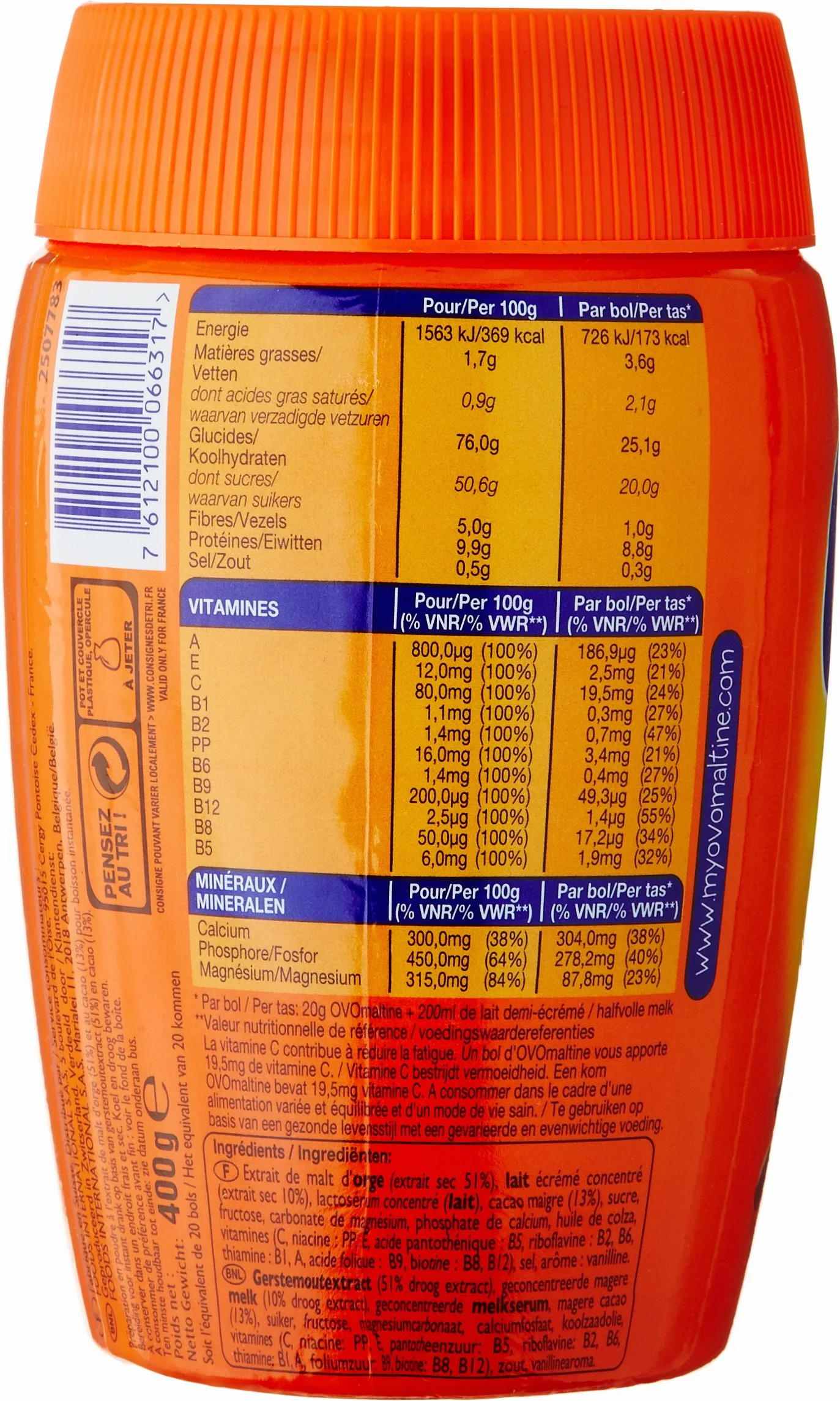 Ovomaltine poudre chocolat 400g
