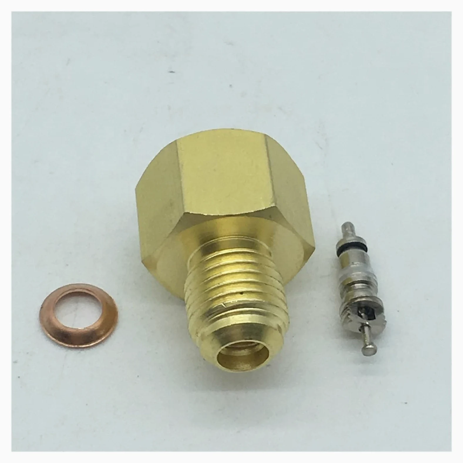 Mini Bomba pequeña 1/4"FSAE X 1/4 MSAE con Schrader reemplaza la válvula de Cierre de rotalock como válvula de Servicio en refrigeración, Aire Acondicionado y Bomba de Calor