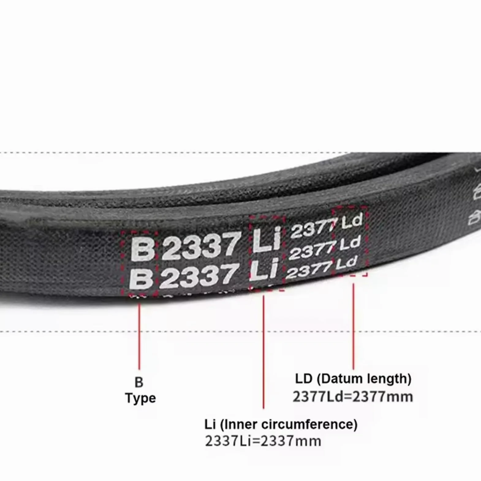 Correa Trapezoidal Correa En V De Sección B Correas Transmisión Triangulares B-3500 A B-4950 Para Coche/cortacésped Ancho 17mm X 11mm Correa De Distribución(Li 4050mm)