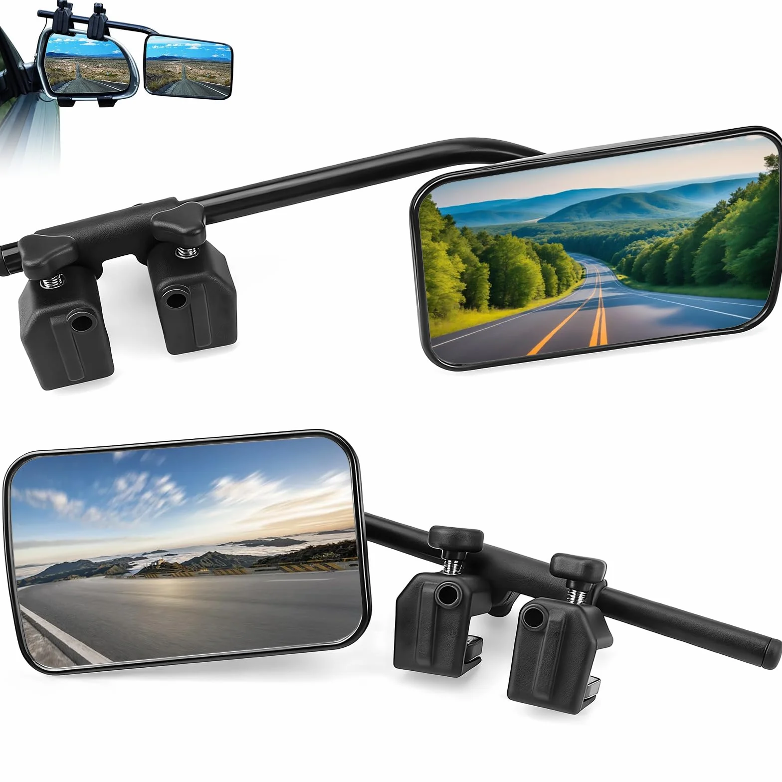 2 Piezas Espejos Retrovisores Caravana, Espejo Exteriores Remolque Ajustable Universal, Espejo Extensión Coche, Espejos Camión para Retrovisor, Caravanas, RV, Vehículos, Autocaravanas, Tractor