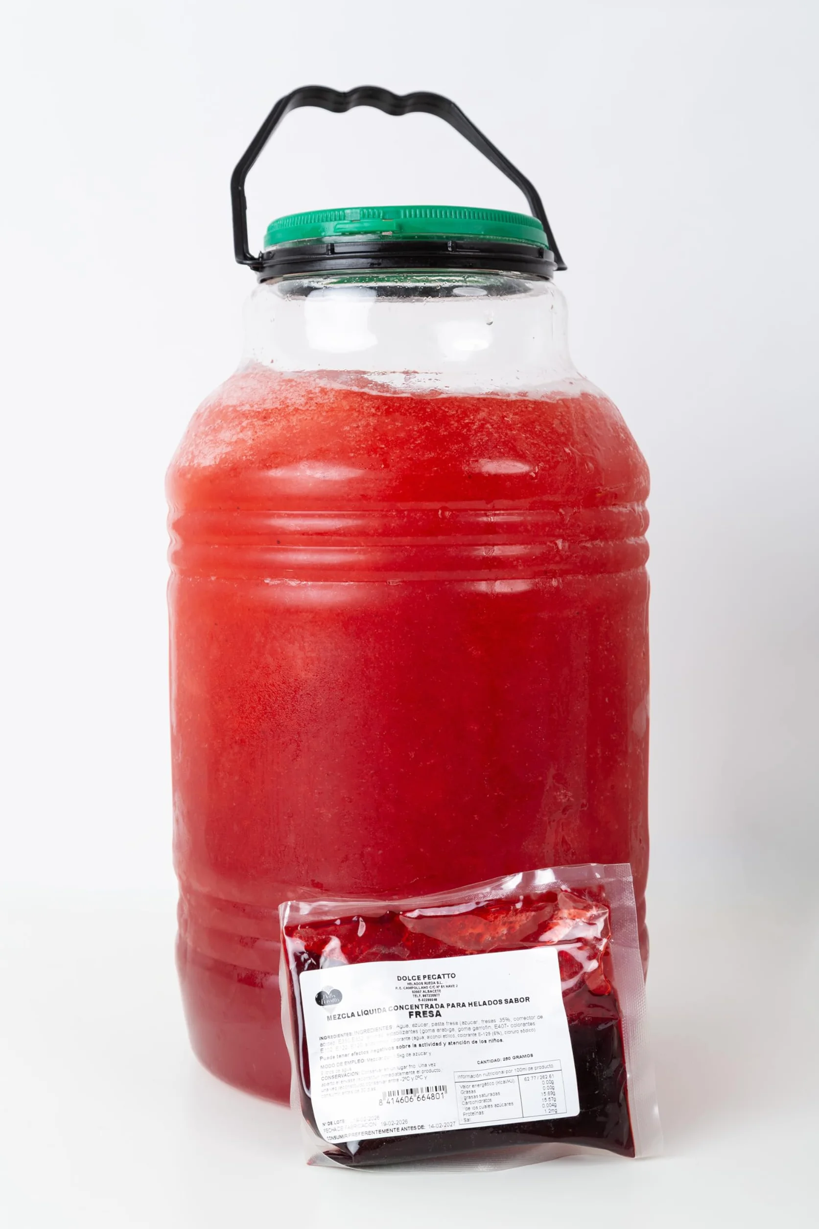 Preparado concentrado para granizado sabor fresa DOLCE PECATTO 10 LITROS