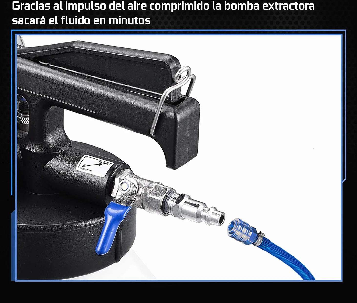 JOMAFA - Bomba neumatica para cambio de aceite sistemas de transmision con 13 adaptadores, 6 litros
