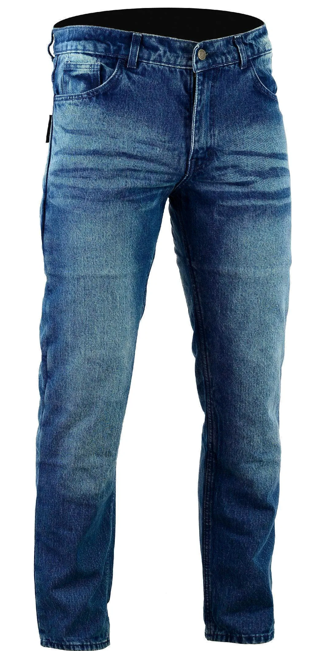 Bikers Gear Australia KJ0018-34R Kevlar Lined Protective Classic – Vaqueros para motorista, CE protección, Azul (Stone Wash Denim), Talla 34R (L 42” /W 17”)