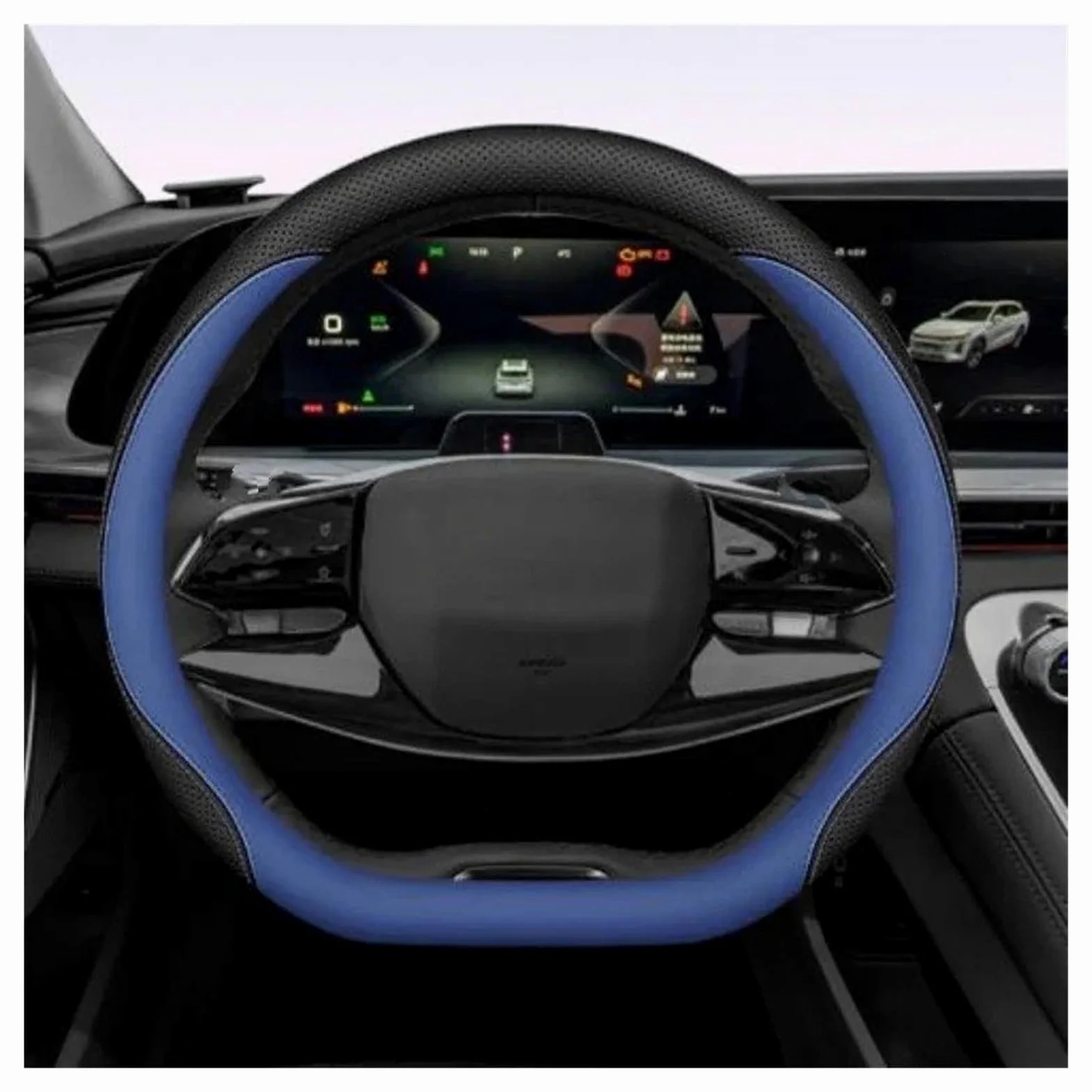 Funda De Volante De Cuero Tricolor Cosida A Mano para EXEED LX VX con Protección Antideslizante.(3)