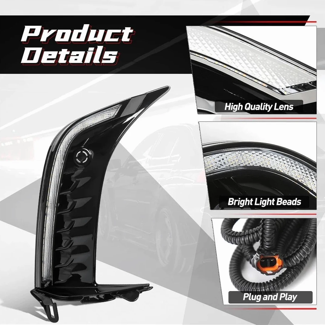 Genérico Luces circulación Diurna LED Para Toyota Para Camry SE XSE 2024 2025: Luces diurnas LED (DRL), faros delanteros, luces antiniebla e intermitentes Conjunto luces antiniebla LED