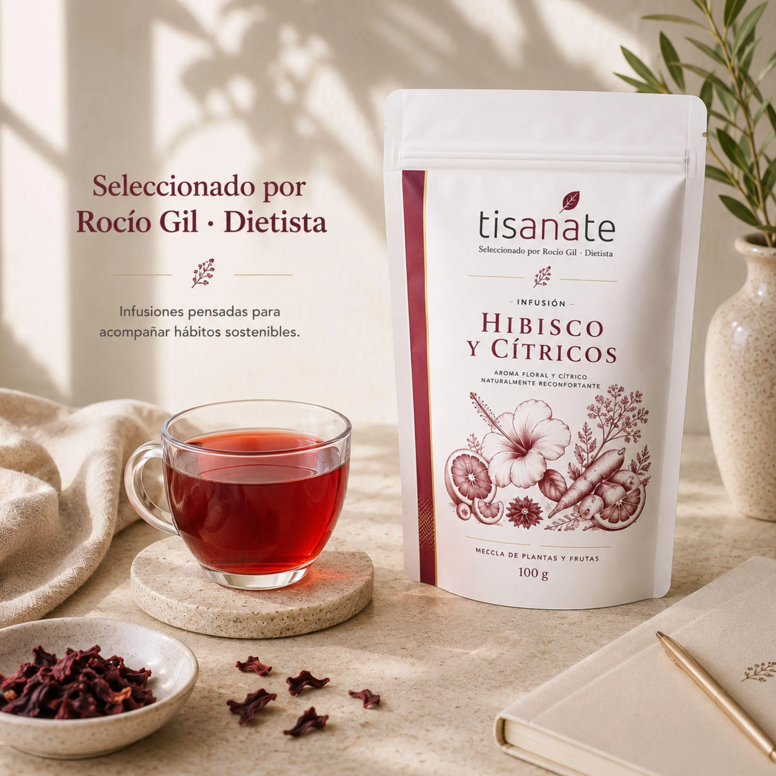 Infusión Hibisco y Cítricos 100g – Té de Hibisco y Flor de Jamaica con Naranja y Limón