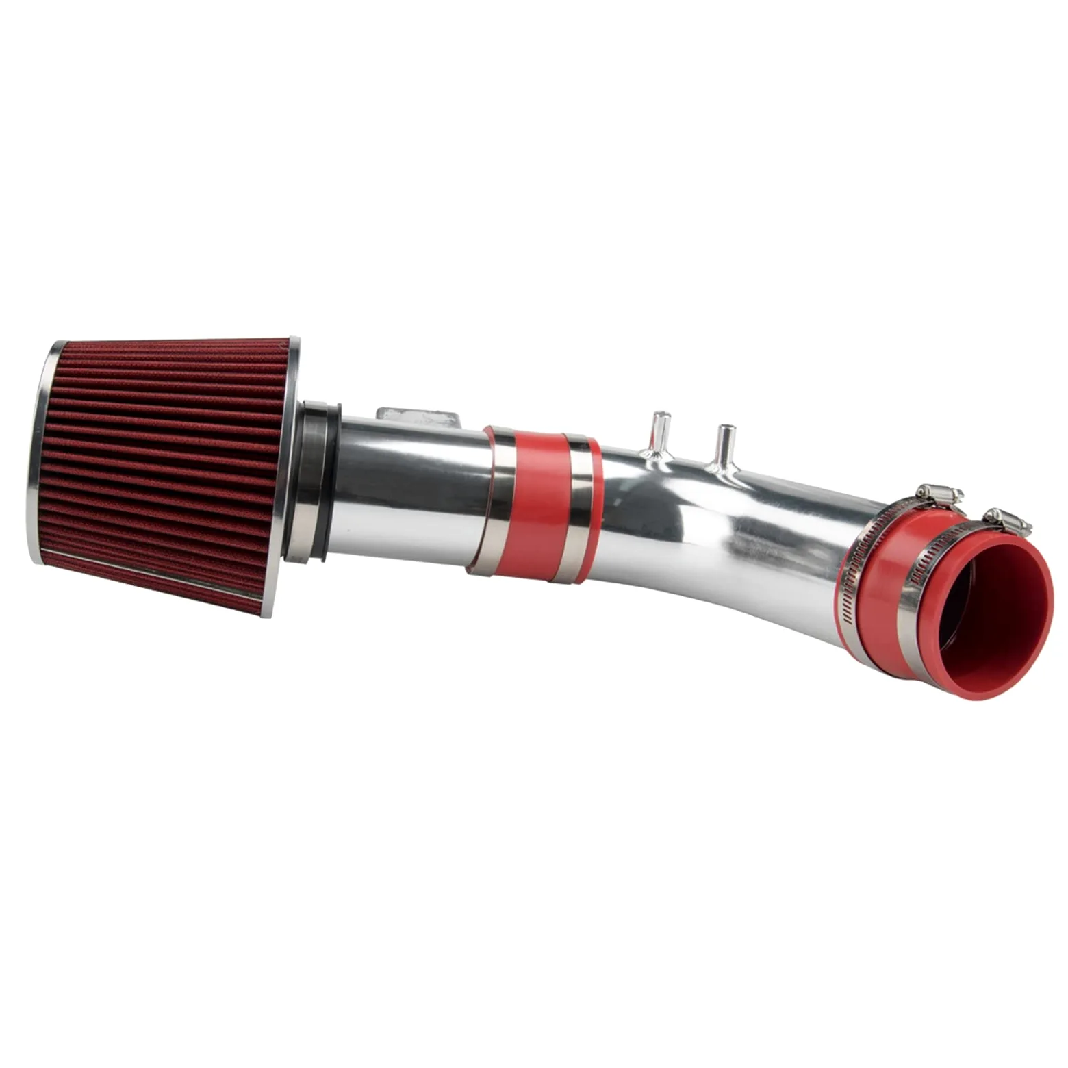 Admisión de aire frío para Accord 04-07, kits de sistema de filtros de admisión de aire frío para Accord 2004 2005 2006 2007 2.4L, aluminio pulido de alto flujo de 2.75 pulgadas (rojo)