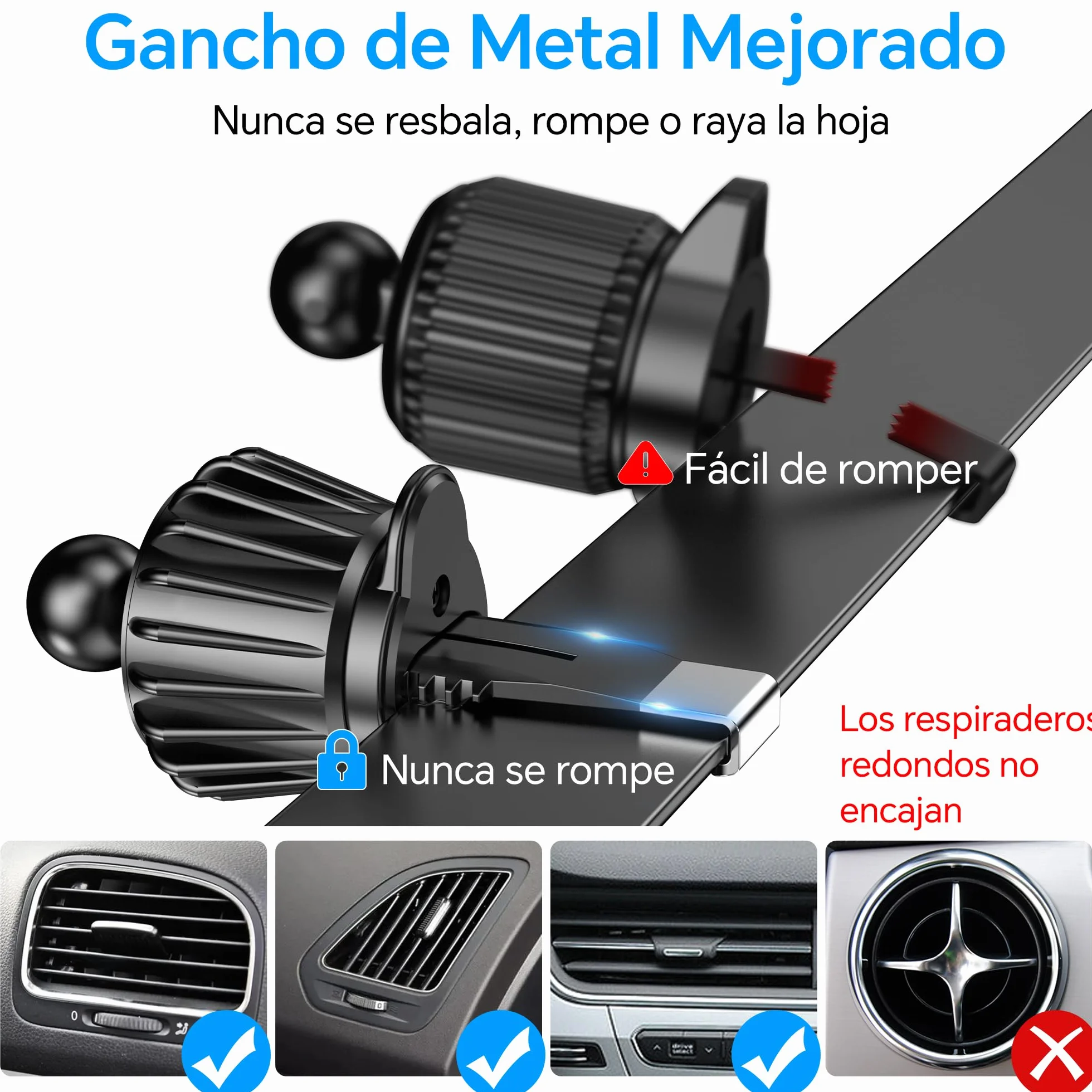 Coolpow Soporte Móvil Coche Magsafe Imanes 360° Rotación para iPhone 17 16