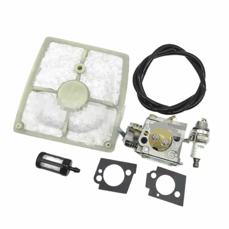 Carburador apto for 041av Ms410 041 041g junta de motosierra filtro de aire manguera de combustible Kit de chispa 1111-120-1601 1110-120-0609(7 PCS PACK KIT)