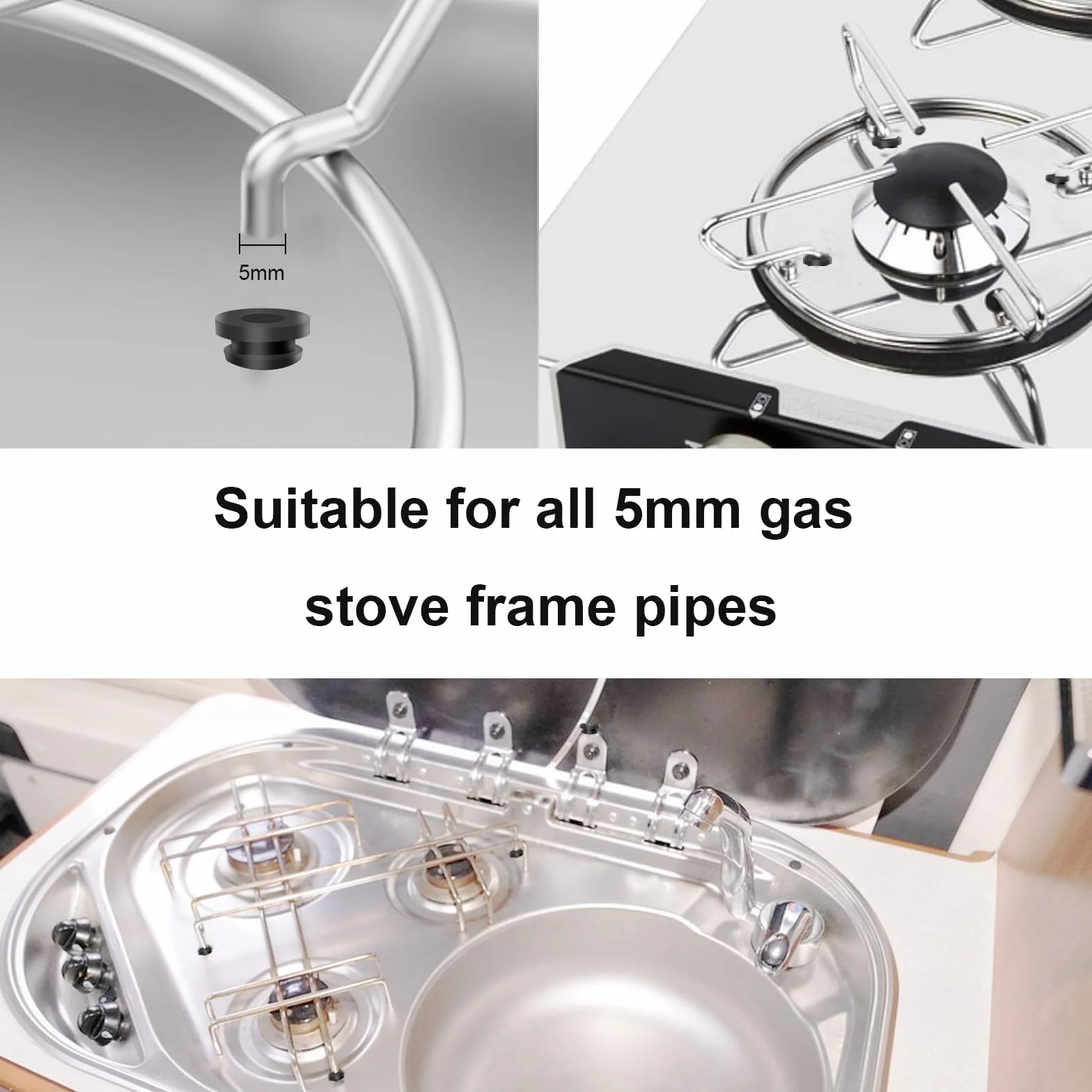 30 Pcs Pies de Goma para Hornillos de Autocaravanas, Conductos de Goma, Tapones de Goma de Protección Compatibles para Dometic Smev Thetford Varillas de 5mm Autocaravana Accesorios