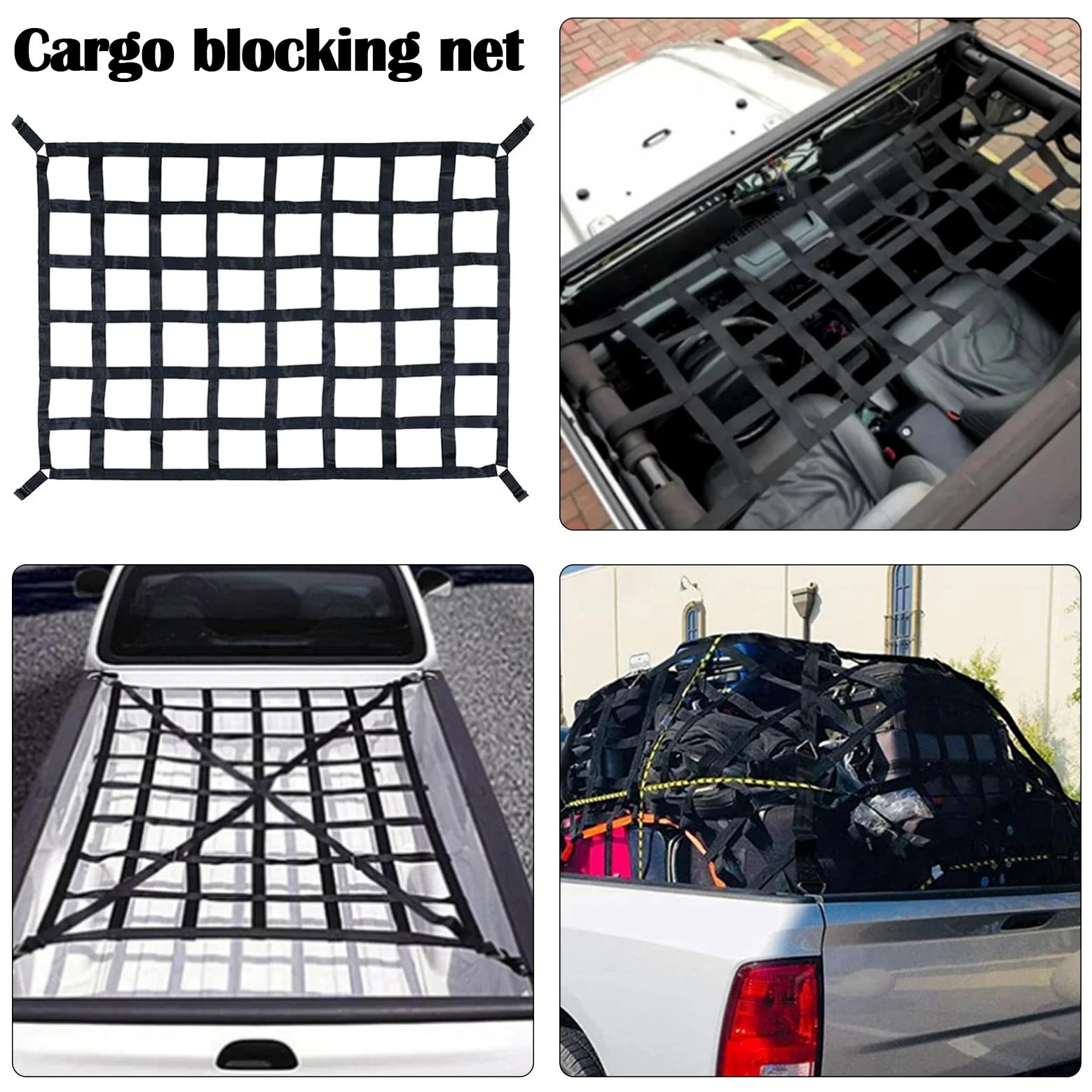 Red De Carga Pesada, Red De Carga para Camionetas EláStica Red para Equipaje Red De Carga Ajustable Red Organizadora SujecióN De Carga para SUV Van Carro Automóviles Universal
