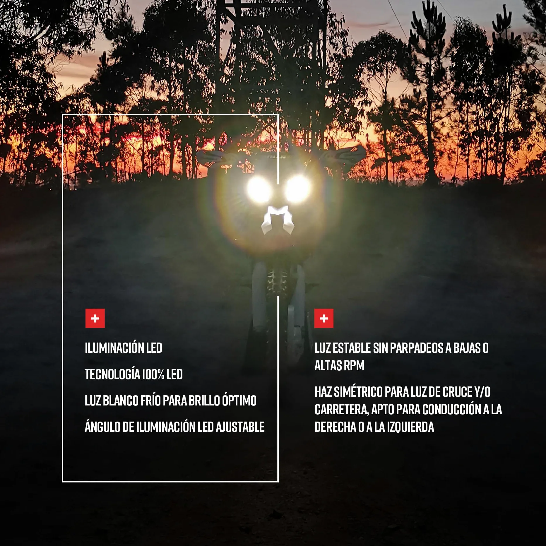 POLISPORT 8670800002 - Faro delantero E-BLAZE con lámpara LED compatible con todos los modelos de motocross/enduro en color negro