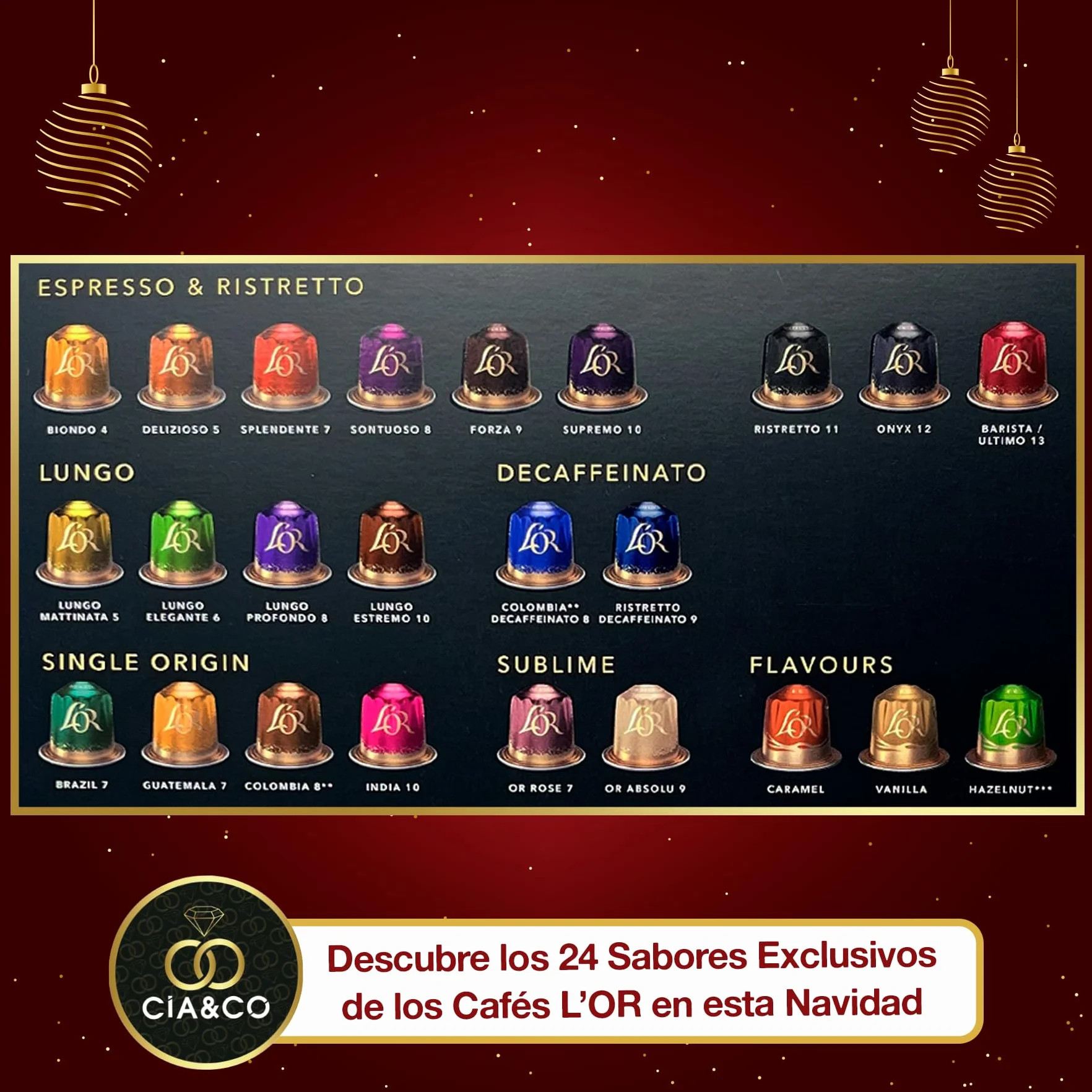 L’OR Espresso Calendario de Adviento 2025 24 Cápsulas Café Premium Compatibles Nespresso Edición Gourmet