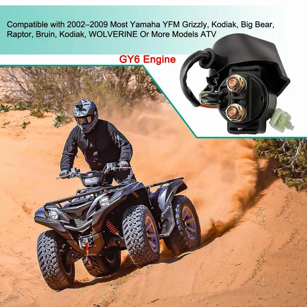 Greluma 1 Pieza Relé de solenoide de arranque para GY6 de 4 tiempos,50 cc,125 cc,150 cc,200 cc,250 cc,ATV,motos de cross,scooters,Go Kart,Dne Buggys,quad,4 ruedas,bicicleta de bolsillo,ciclomotor
