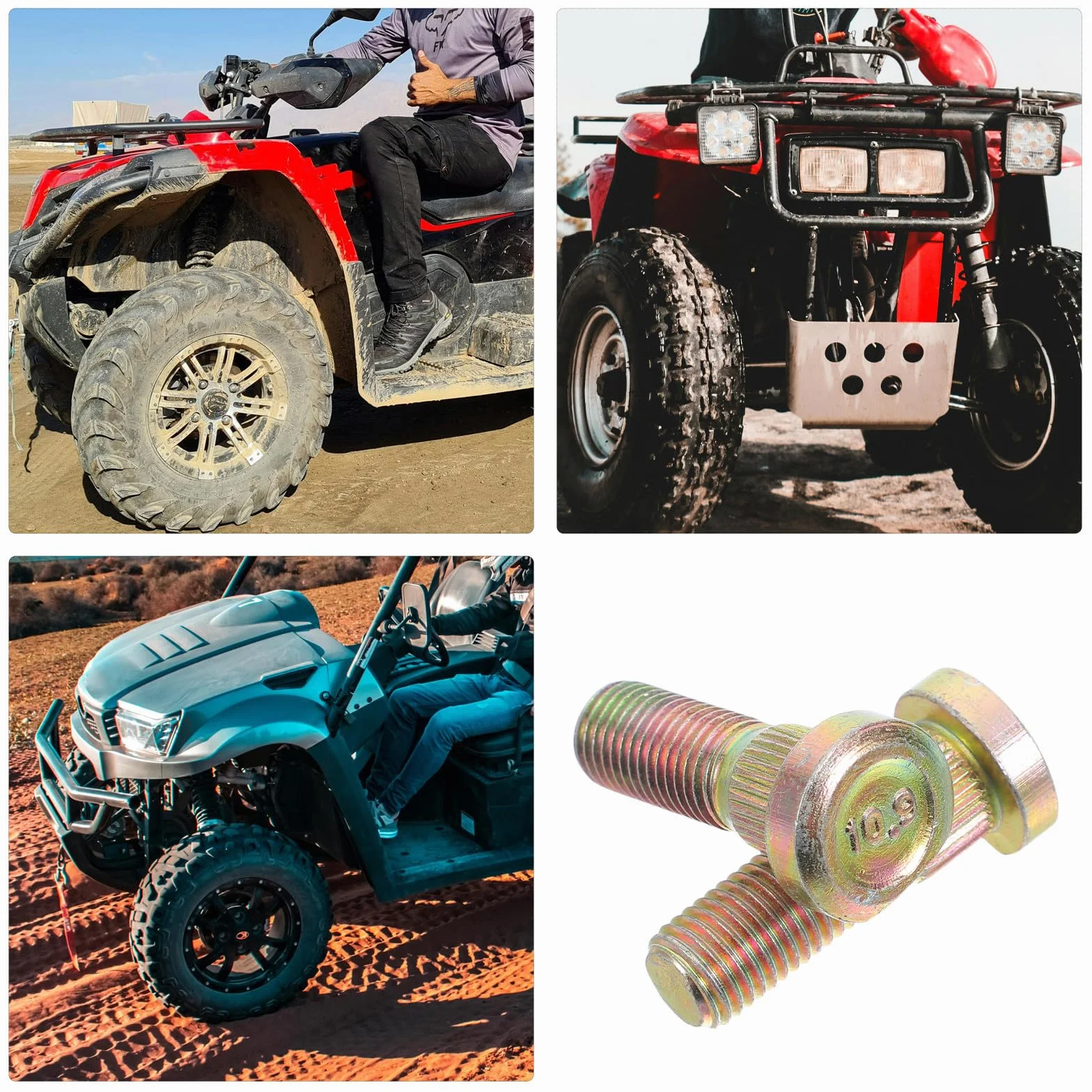 Pernos de Rueda M10 para Coche 2 Unidades, Tornillos para Buje de Metal Resistentes