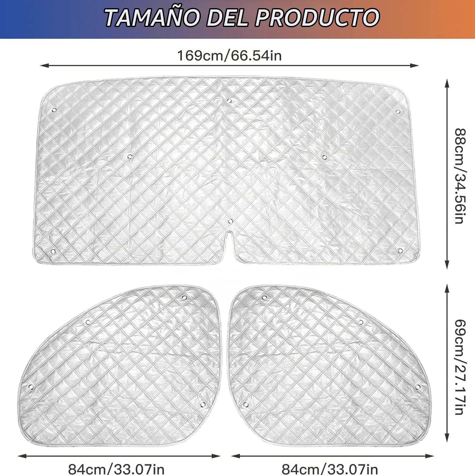 Protector de Parabrisas para Cubierta de Parabrisas de Coche para FIAT Ducato 2006-2021,Parasol Coche Termico,Cubierta de Parasol Interna para el Automóvil,Parasol Plegable（3 Piezas ）