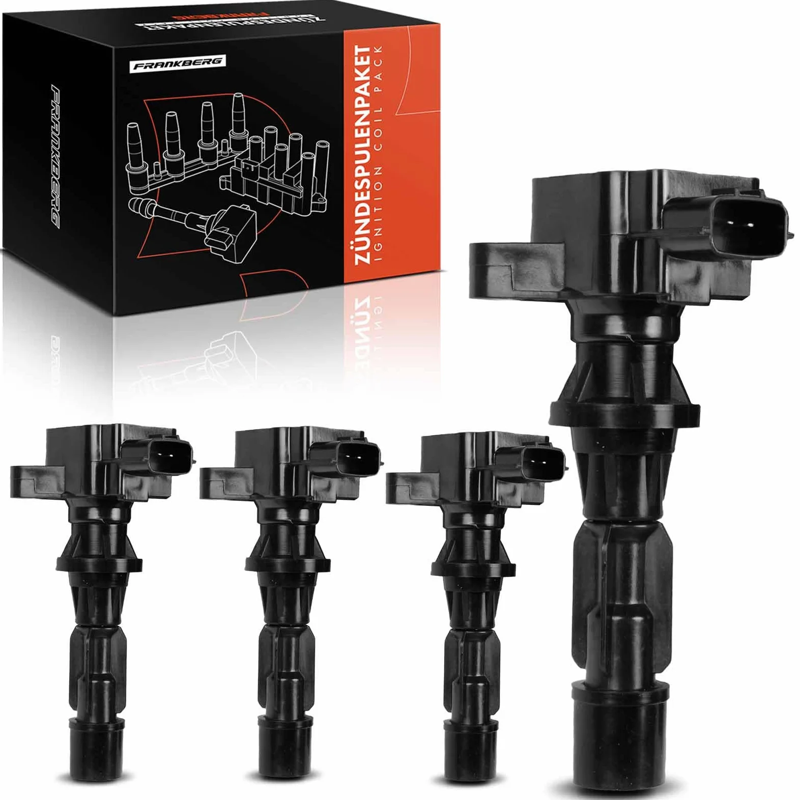 Frankberg 4 bobinas de encendido módulo de encendido 6M8G-12A366 | Compatible con: CX-7 ER, 3 BL, 6 Combi GH, 3 BK, 3 Saloon BL, MX-5 III NC, 6 Hatchback GH, EP Tributo, Saloon BK