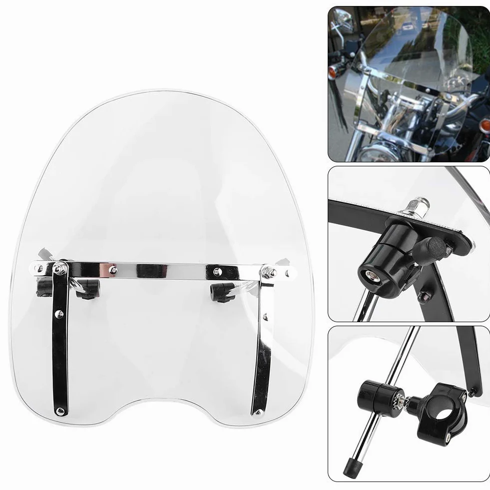 Deflector De Viento Para Motocicleta, Accesorio Para Montar En Manillar De 22-25 Mm, Parabrisas De Motocicleta Transparente