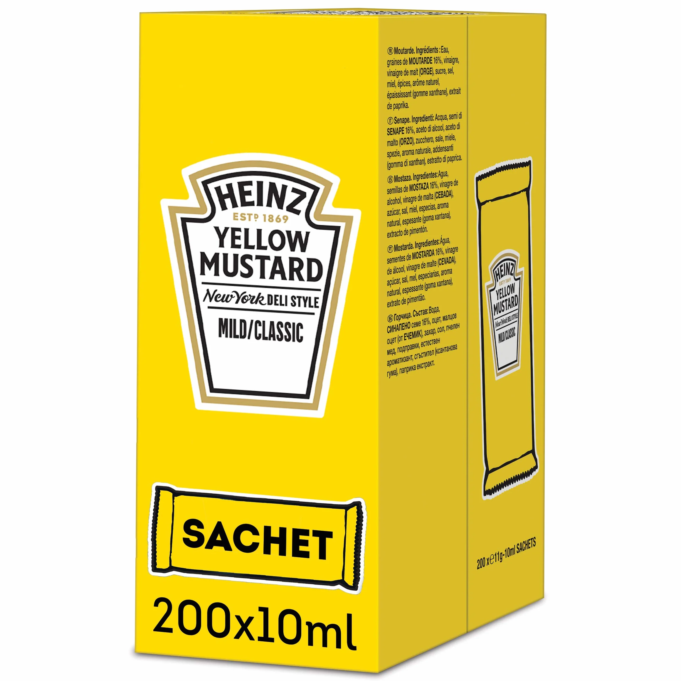 Heinz salsa Mostaza Americana Suave bolsitas 10ml x 200