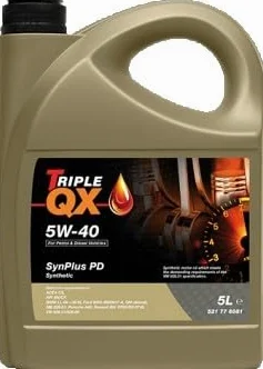 Triple QX Aceite de motor 5W-40 SYNPLUS Aceite sintetico ACEA C3 API SN API CF PD 5L Compatible con VW Polo V Hatchback 6R1, 6C1 Golf 7 Hatchback 5G1, BQ1, BE1, BE2, OPEL Corsa D Hatchback S07, BMW
