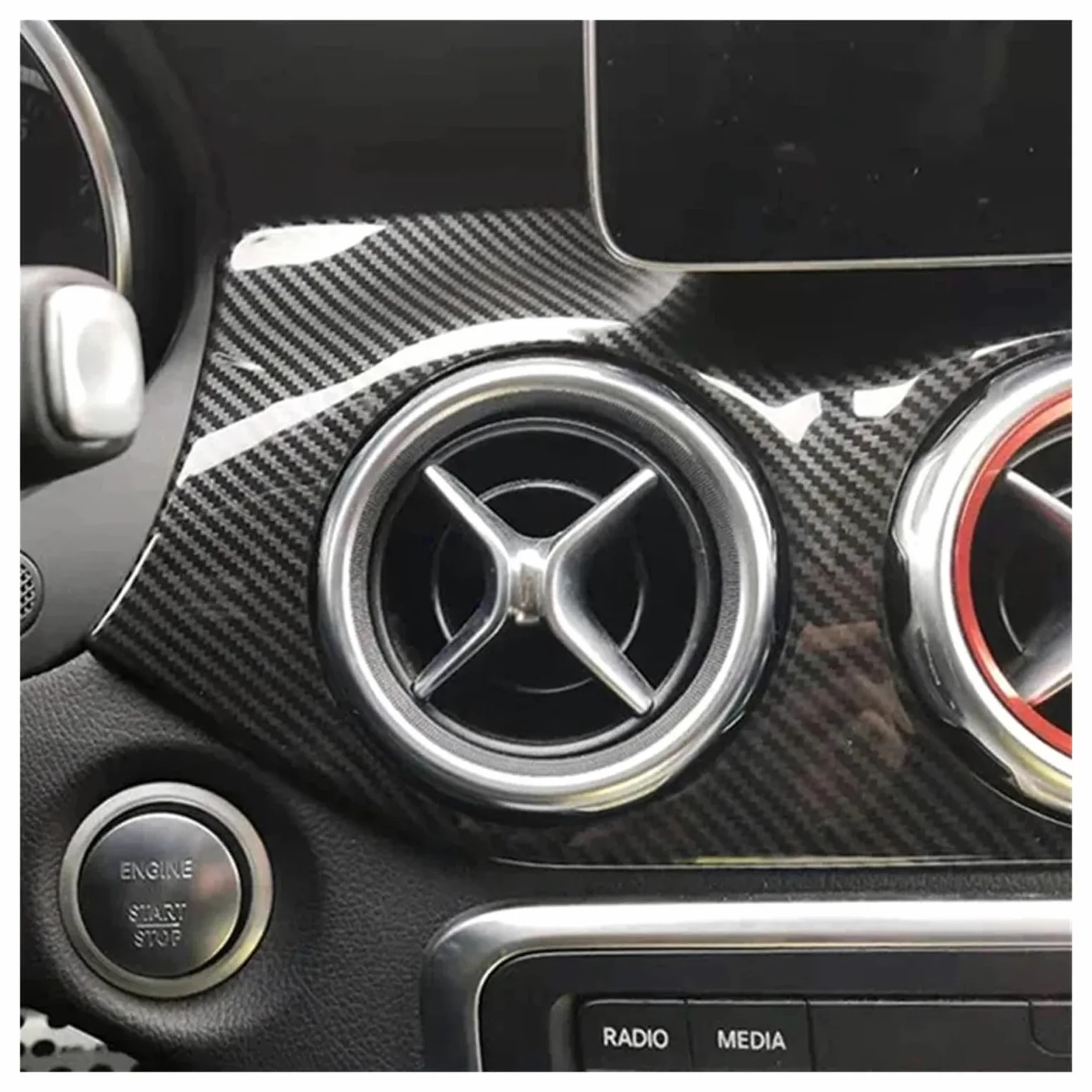 1 Juego Molduras Para Panel Instrumentos LHD Para Benz Para CLA/Para AMG/Para GLA Cubierta Salida Aire Control Central Interior Automóvil
