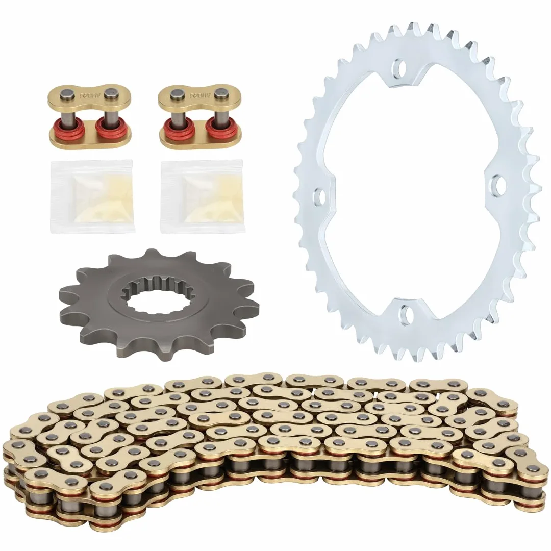 98L Dorado Conjunto de cadena de transmisión X-Ring y piñón de transmisión para Polaris RZR 170 2017-2021 0454771 0454563 0455224