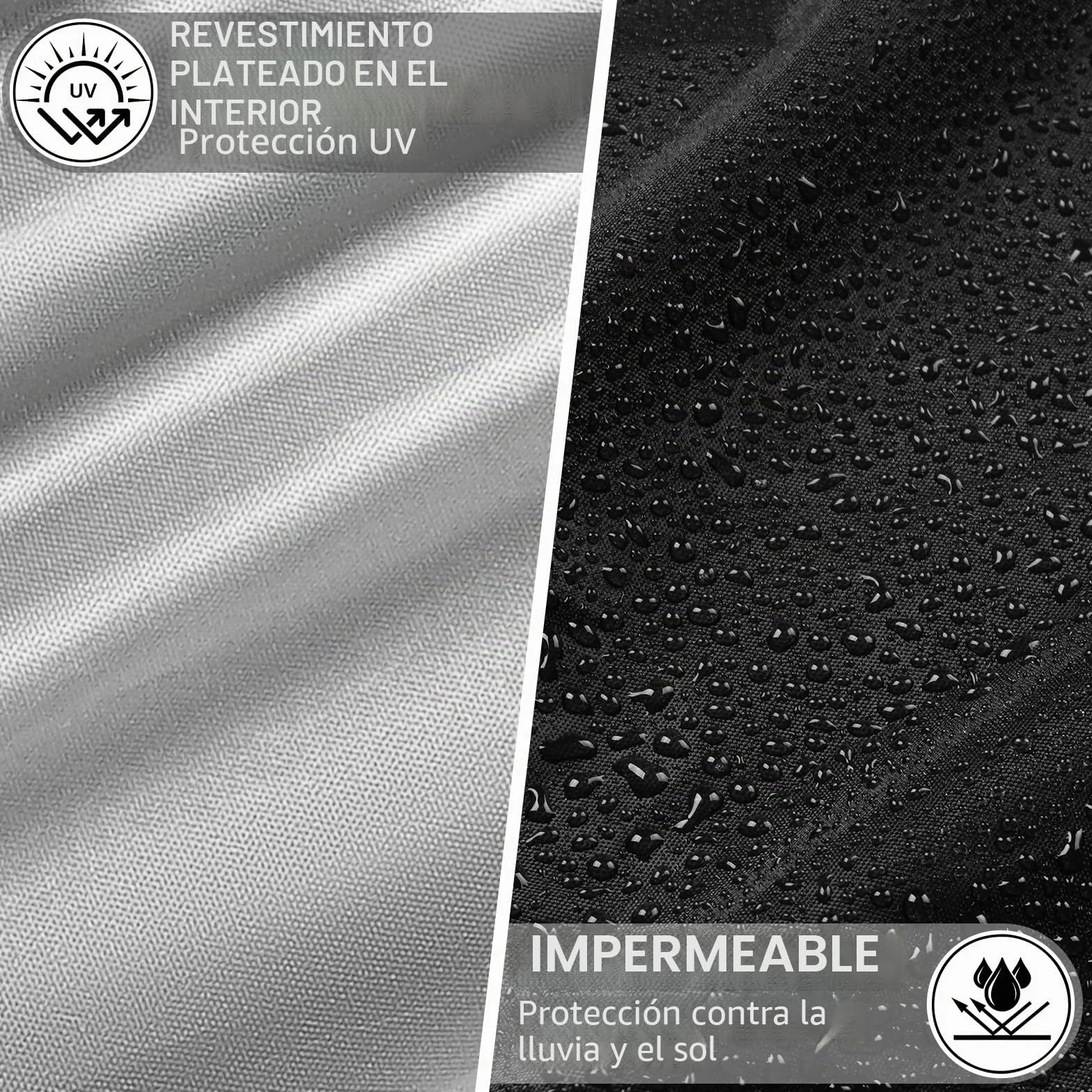 Funda Moto Impermeable, Funda para Moto Exterior con Banda Reflectante, Cubre Motos con protección UV, antirayones y antigranizo per Motocross/Bicicletas eléctricas/Bicicletas.XXL (245 * 105 * 125cm)