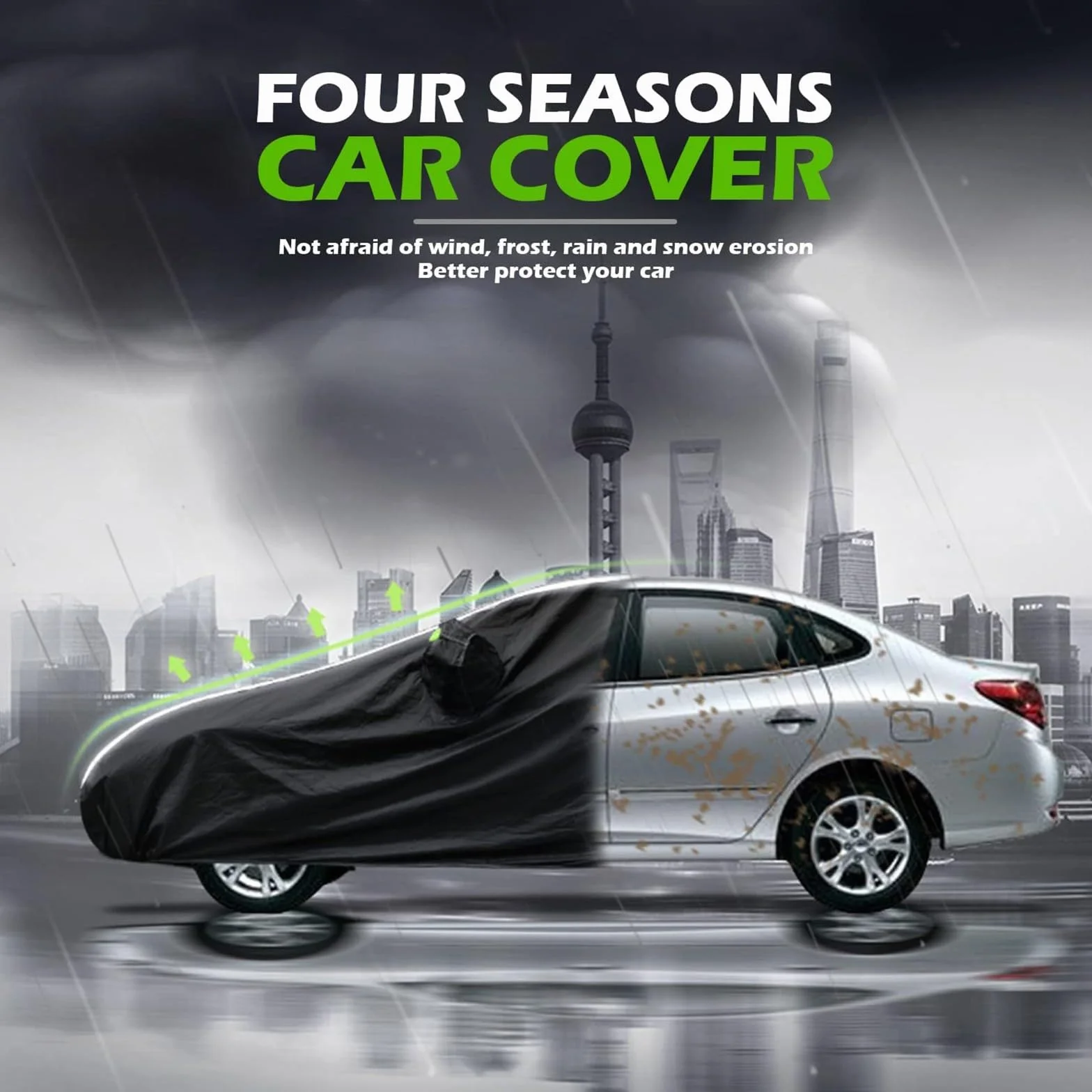 Funda Coche Exterior Hecho para Citroen C4 Picasso 2007-2021, Funda para Coche, Lona Coche, Impermeable Respirable Anti-UV Resistente Al Polvo Lluvia Nieve Rasguño x107lkbx601