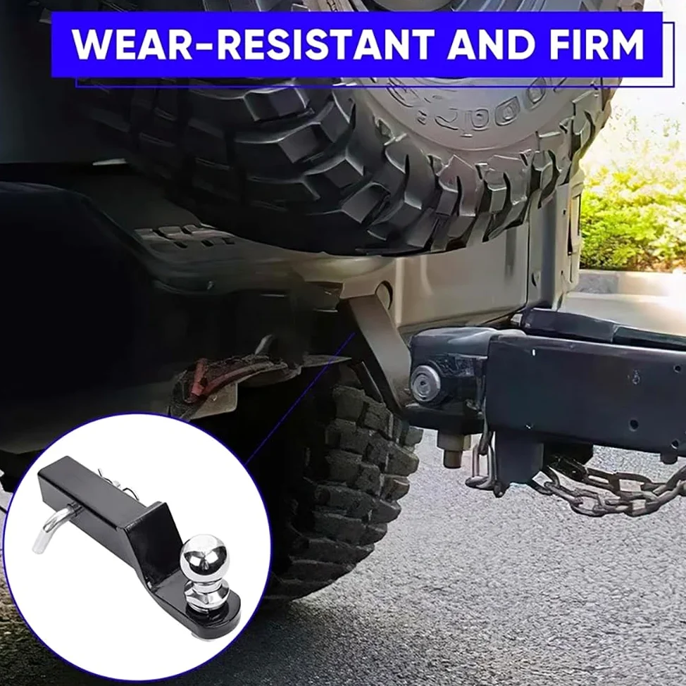 NEWFUN Adaptador de Enganche de Remolque rebajado 50 mm para vehículos estadounidenses, Bola de Enganche para automóviles, Furgonetas, Camiones y autocaravanas. (Tow Hook with Pin Lock)